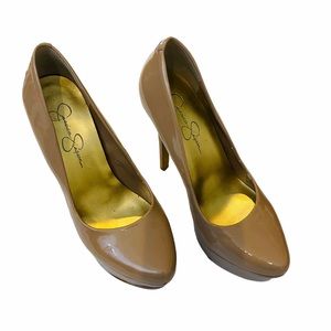 Jessica Simpson Waldo Nude Platform High Heels